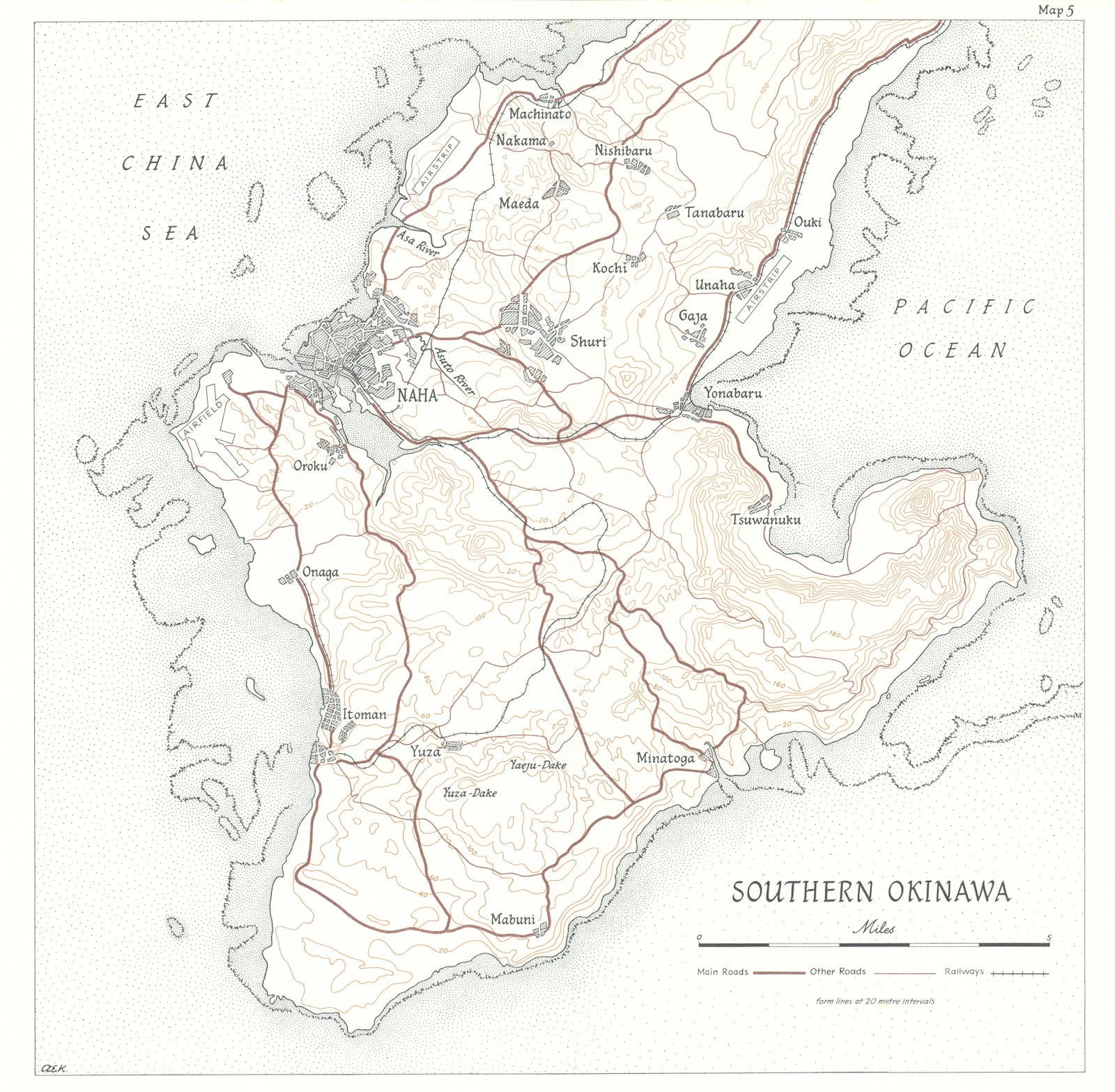 Southern Okinawa 1945. World War Two 1969 old vintage map plan chart